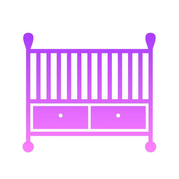 Icône de dégradé de glyphe de lit bébé — Image vectorielle