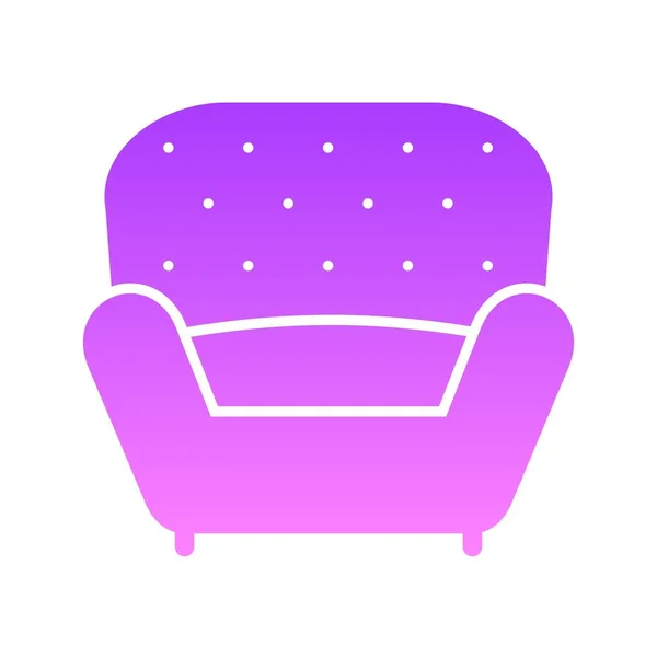 Dormitorio silla glifo gradiente icono — Vector de stock