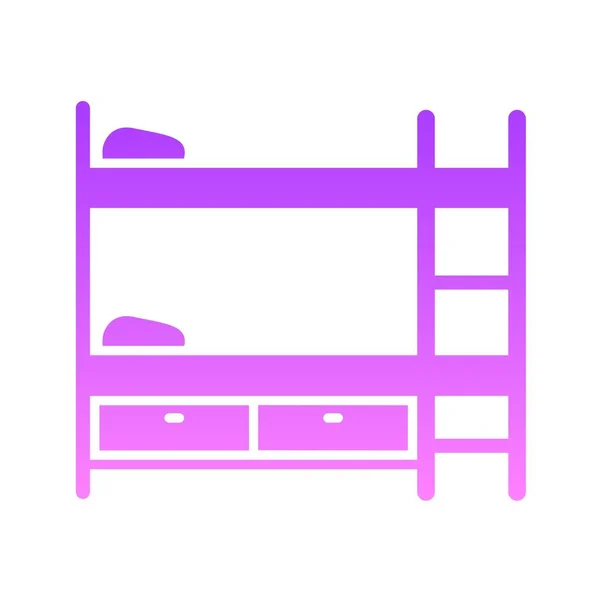 Ikona łóżka piętrowego Glyph Gradient — Wektor stockowy