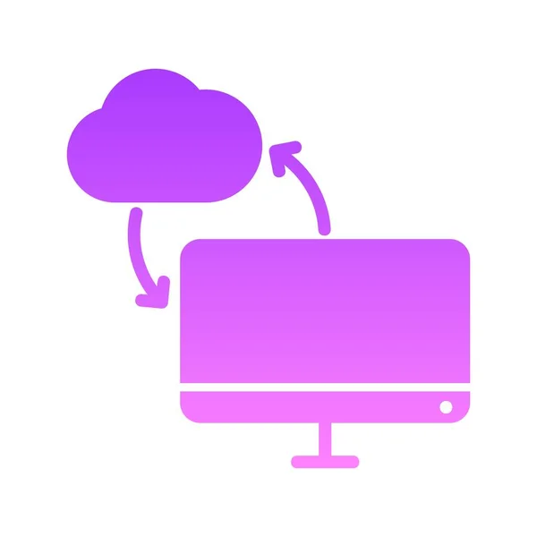 Glyph Gradient Icon für Cloud Computing — Stockvektor