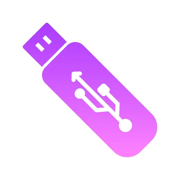 Flash Drive Glyph Gradiente icono — Vector de stock