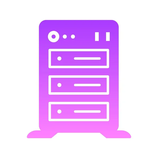 Small Server Glyph Gradient Icon — Stock Vector