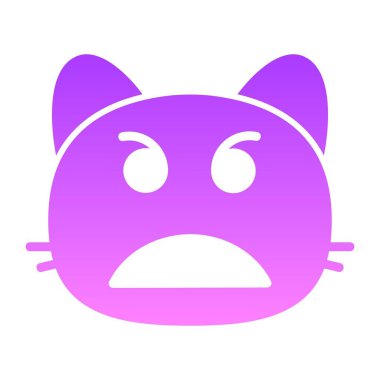 kedi kızgın yüz Glyph Gradyan