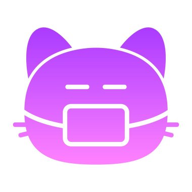 kedi tıbbi maskesi Glyph Gradyan