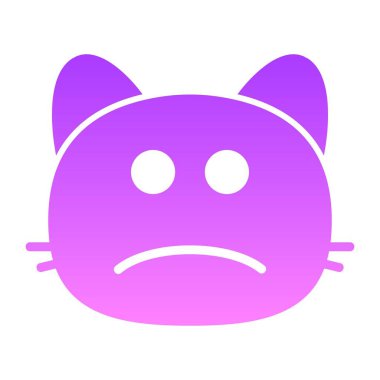kedi üzgün yüz Glyph Gradyan