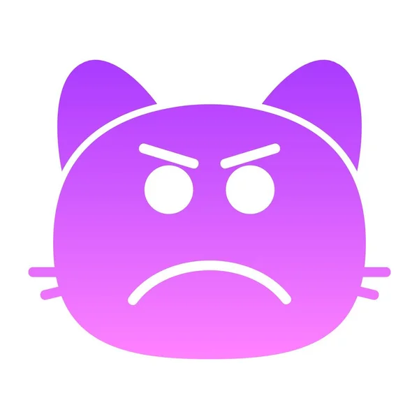 Froncement de sourcils chat Glyphe dégradé — Image vectorielle