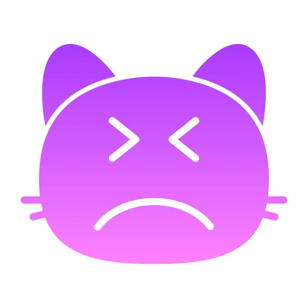 Cat irritated Glyph Gradient — ストックベクタ