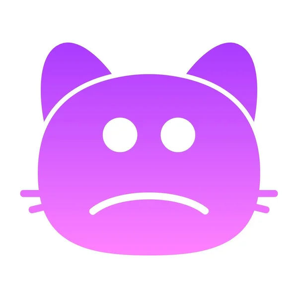 Cat sad face Glyph Gradient — ストックベクタ