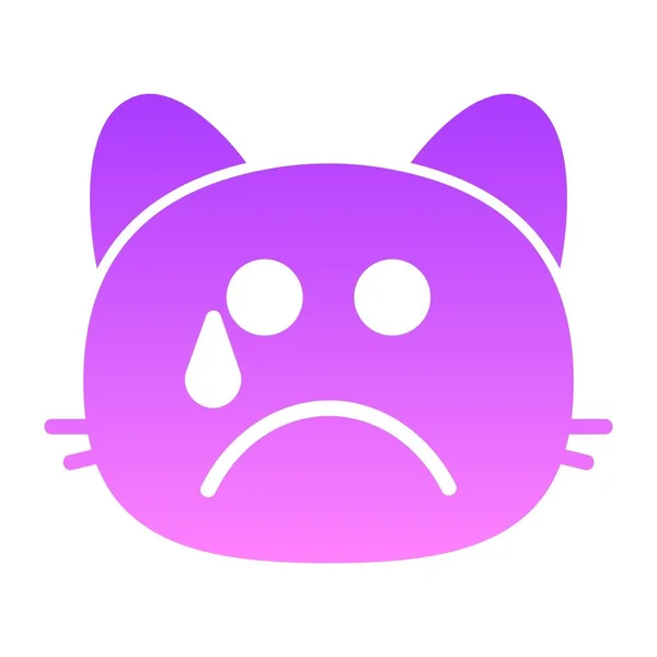 Cat sadness Glyph Gradient — ストックベクタ