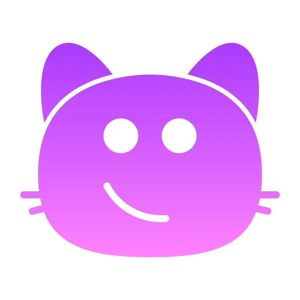 Cat smiling face Glyph Gradient — Stock Vector