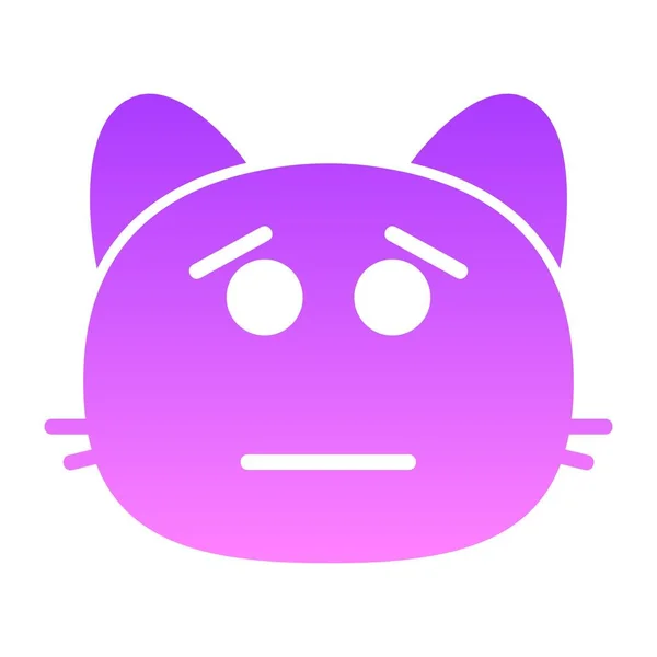 Chat contrarié Glyphe dégradé — Image vectorielle
