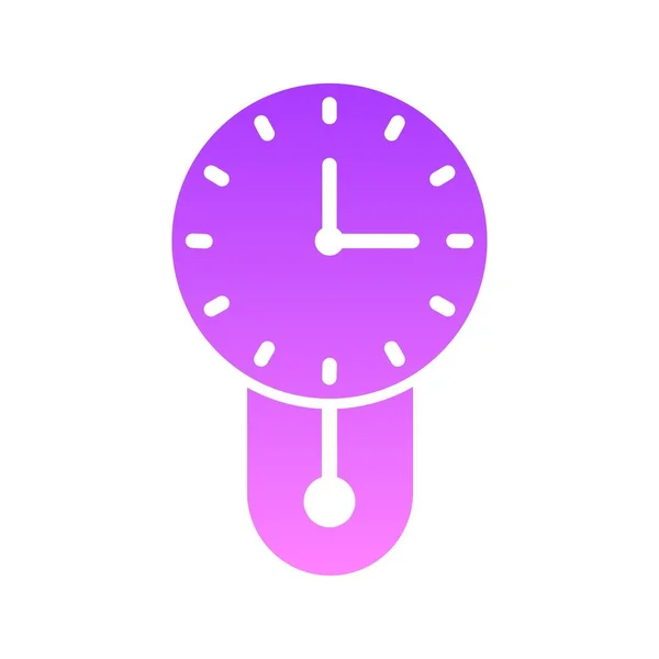 Reloj de pared Glifo gradiente — Vector de stock