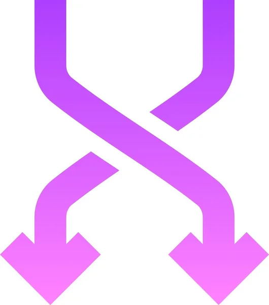 Direction Arrow Sign Design Glyph Gradient — Stock Vector