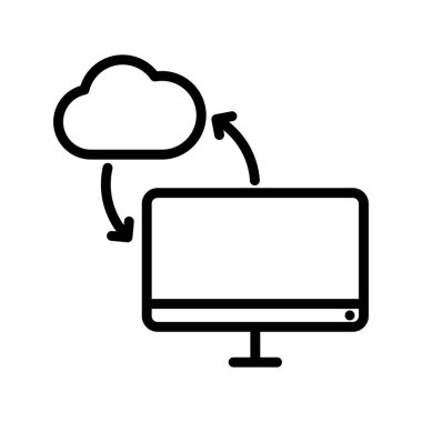 Bulut hesaplama çizgisi simgesi