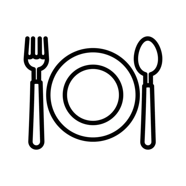 Εικονίδιο γραμμής γεύματος δύο πιάτων — Διανυσματικό Αρχείο