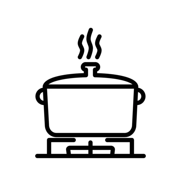 Vaření na ikoně sporáku — Stockový vektor