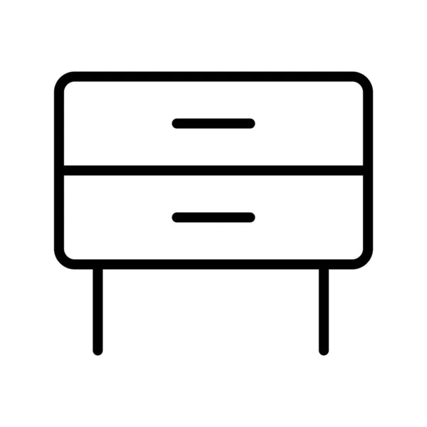 Drawers II Line icon 이 있는 테이블 — 스톡 벡터