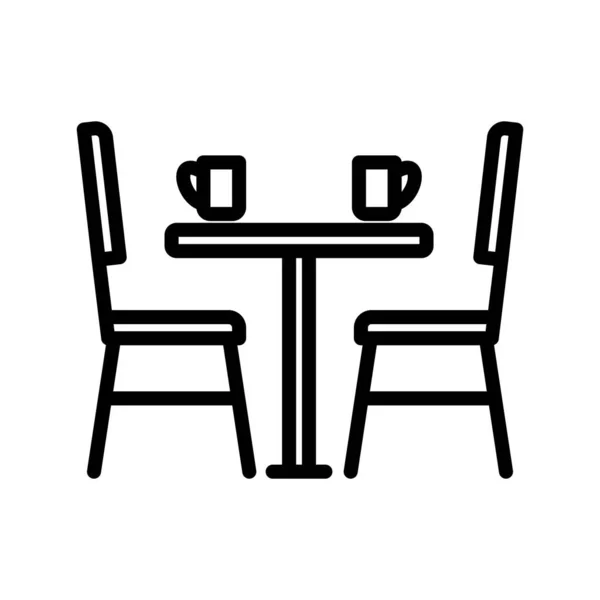 Té icono de línea de mesa — Archivo Imágenes Vectoriales