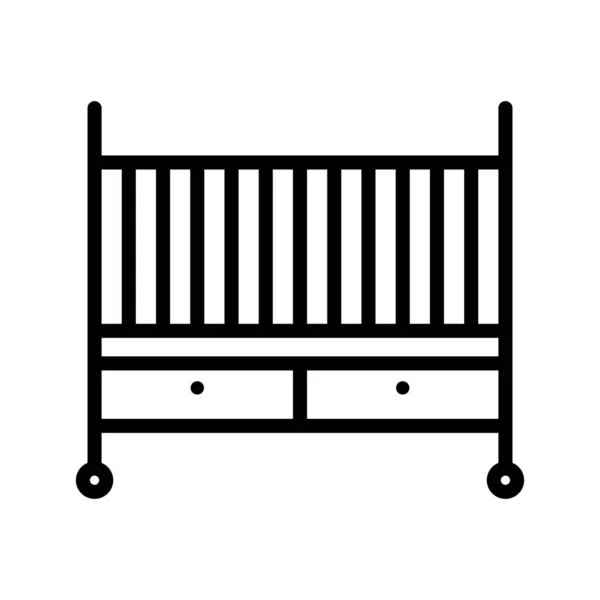 Babybett Linie Symbol — Stockvektor