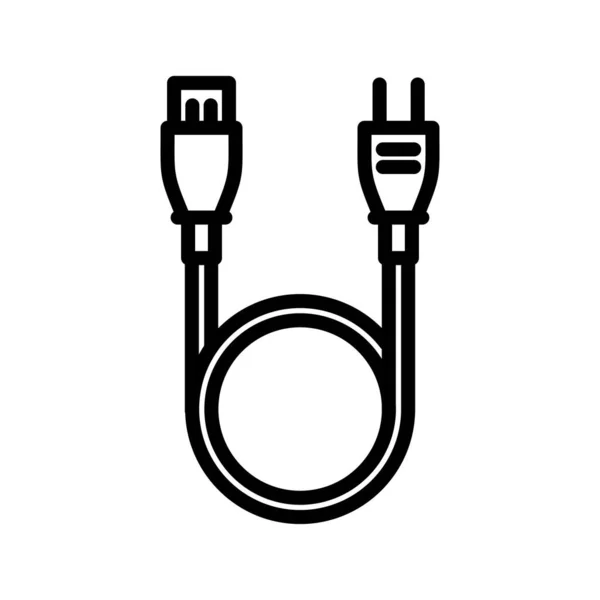Icono de línea de cable de alimentación — Vector de stock