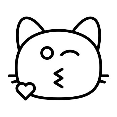 kedi öpücüğü I Satır Simgesi