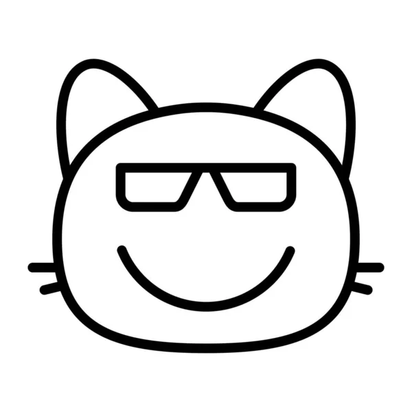 Katze cool Line Icon — Stockvektor