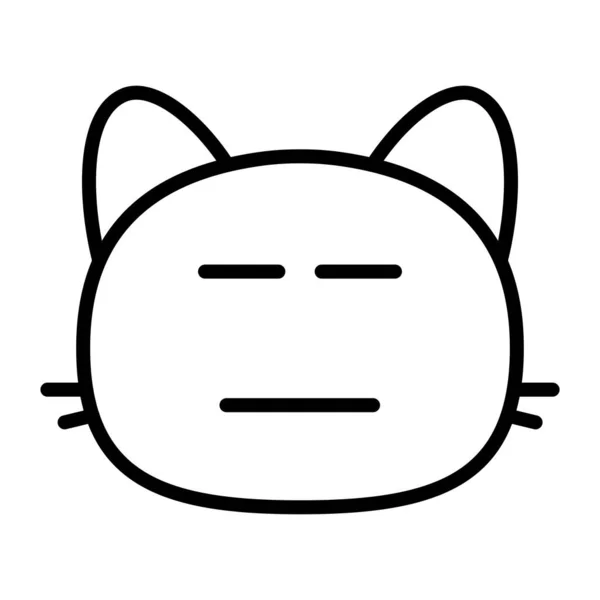 猫无表情线图标 — 图库矢量图片