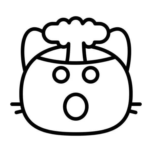 Katze explodiert Line Icon — Stockvektor