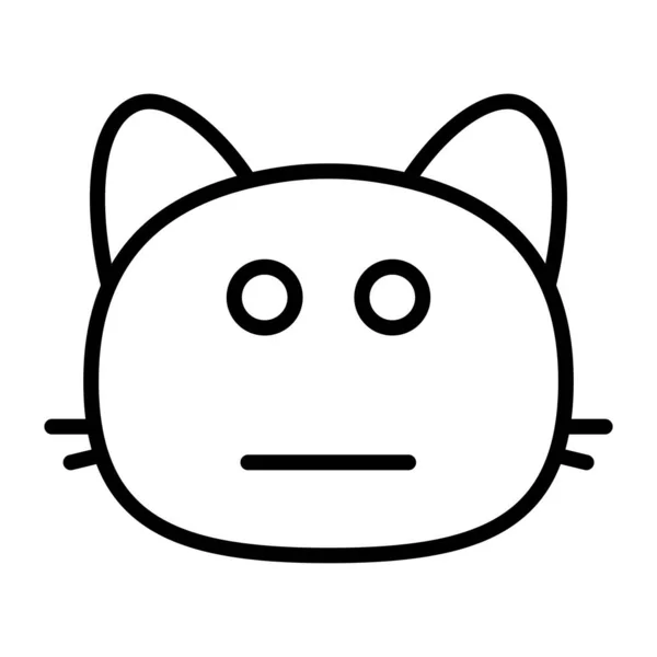 Gato boca plana línea icono — Vector de stock