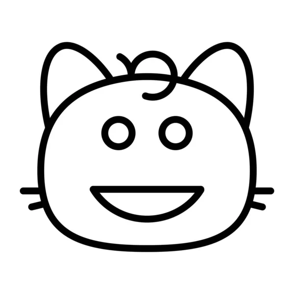 Gato sonriendo yo línea icono — Vector de stock