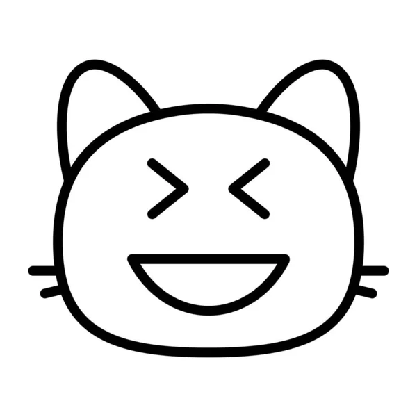 Gato sorrindo III Ícone de linha — Vetor de Stock