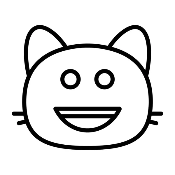 Gato sorrindo IV Ícone de linha — Vetor de Stock