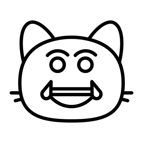 猫快乐线图标 — 图库矢量图片