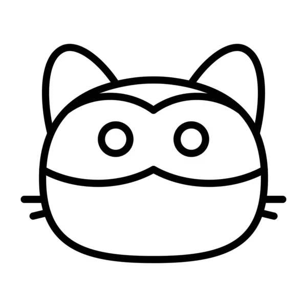 Ikon Garis Ninja kucing - Stok Vektor