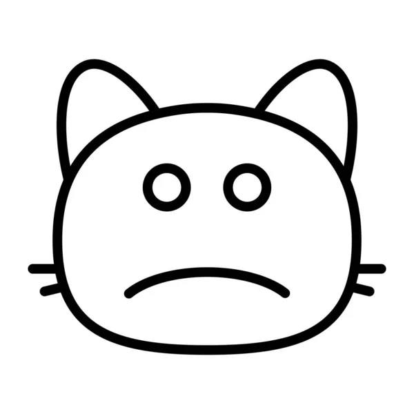 Kot smutny twarz linia ikona — Wektor stockowy