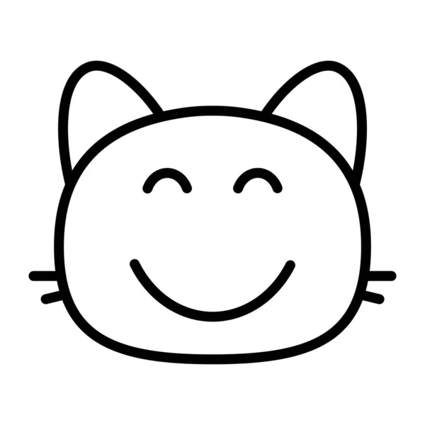 Kat glimlach lijn icoon — Stockvector