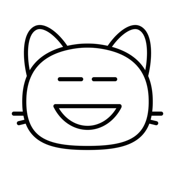 Kedi gülümseyen Satır Simgesi — Stok Vektör