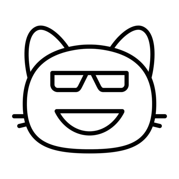 고양이 선글라스 II 라인 아이콘 — 스톡 벡터