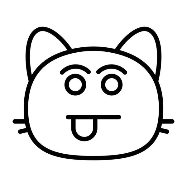 Katze neckt Line Icon — Stockvektor