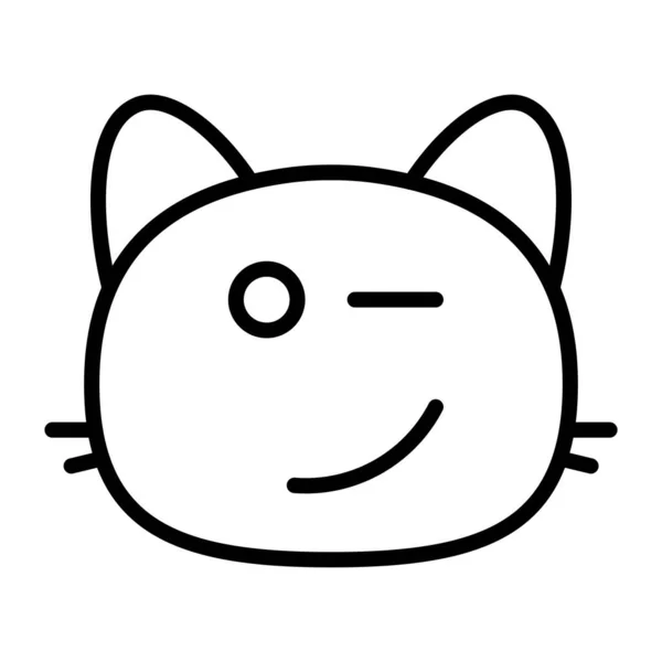 Gato guiño línea icono — Vector de stock