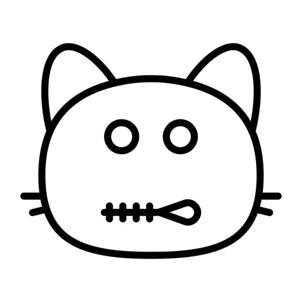 Gato cremallera línea icono — Vector de stock