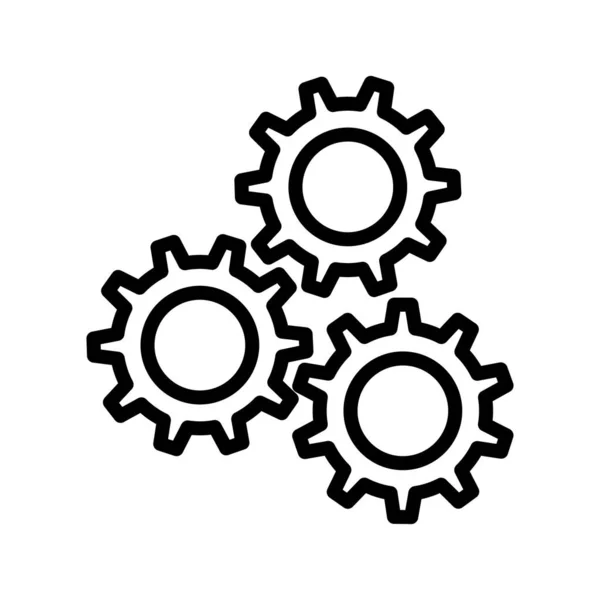 Cog Wheels Line Icon — Stock Vector