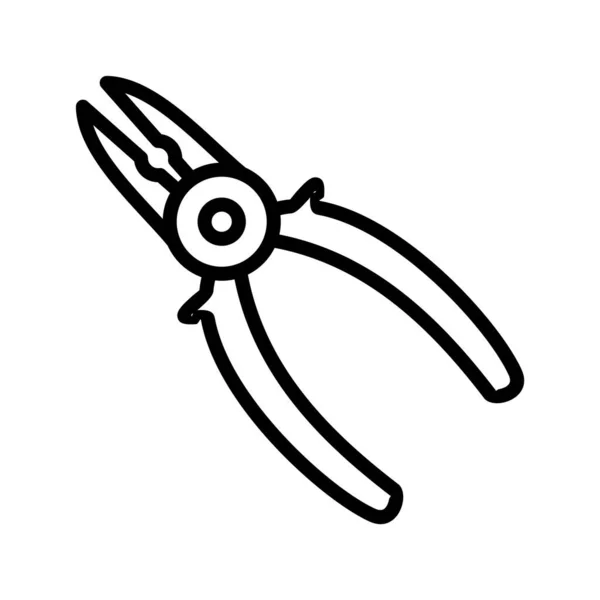 Sharp Pliers Line Icon — Stock Vector