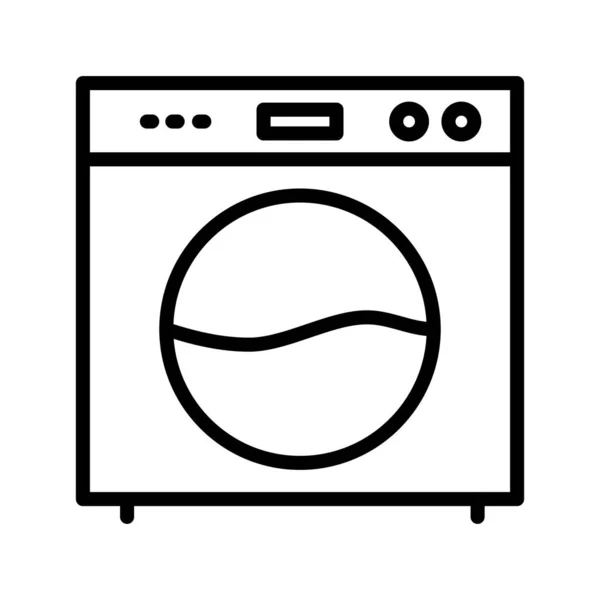 Pictogram wasmachine lijn — Stockvector