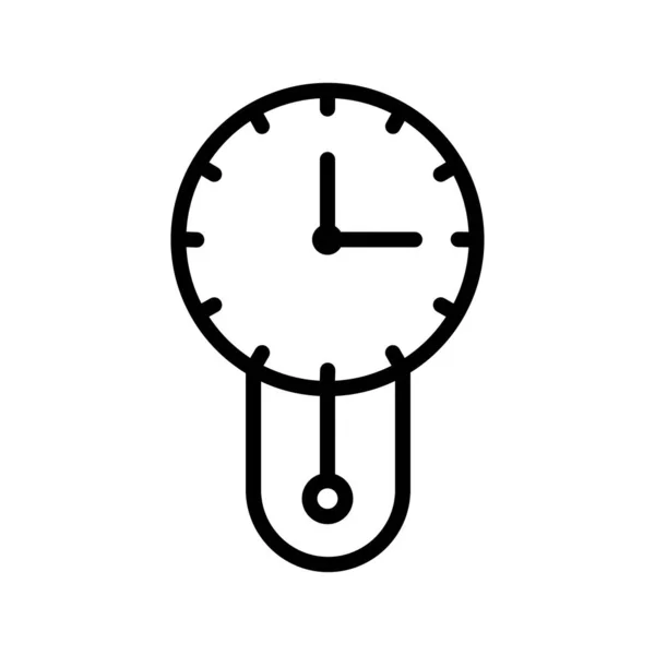 Reloj de pared icono de línea — Vector de stock