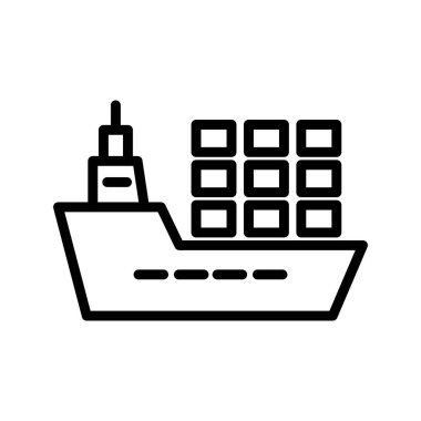 Kargo gemisi çizgisi simgesi