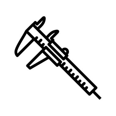 Kaliper satır siyah simge tasarımı