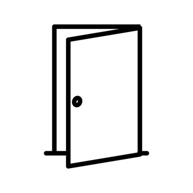 Kapı çizgisi siyah simge tasarımı