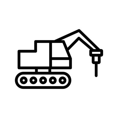 Rock Breaker çizgisi siyah simge tasarımı