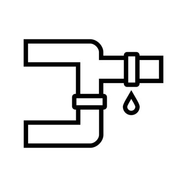 Su Borusu çizgisi siyah simge tasarımı